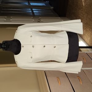 White House Black Market Flared Sleeve Blazer White